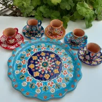 ظروف قلم آبی ومینا کاری|ظروف سرو و پذیرایی|شیراز, وصال|دیوار