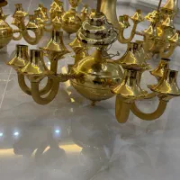 لوستر طلایی رنگ ثابت|لوستر و چراغ آویز|ارومیه, |دیوار