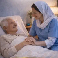 پرستار خانم برای مراقبت از سالمند