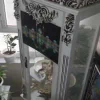 ویترین چوبی سفید|بوفه، ویترین، کنسول|محمدیه-قزوین, |دیوار