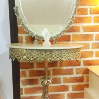 اینه شمعدان برنزی مناسب جهیزیه تمیز و نو