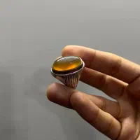 انگشتر نقره دستساز با سنگ عقیق طبیعی