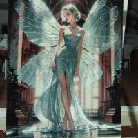 تابلو فرش دستباف طرح زنها فرشته اند وعبور درشکه