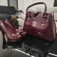 کیف و کفش ست زرشکی