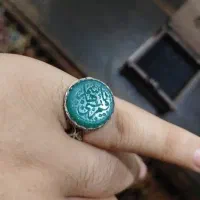 خاتمِ نقره و عقیق سبز منقّش به نام قمربنی هاشم(ع)|جواهرات|فردیس, شهرک ۱۱۰|دیوار