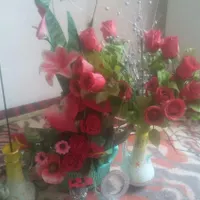 دکوری گل و پارچ شیشی دست ساز|گل مصنوعی|بجنورد, |دیوار