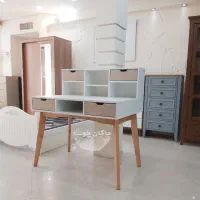 میز تحریر کتابخانه دار پایه چوبی مدل ATHENA