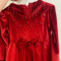 پیراهن مجلسی قرمز کاردست