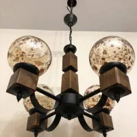 لوستر چوبی نو چهار و پنج شاخه|لوستر و چراغ آویز|تهران, تهرانپارس شرقی|دیوار