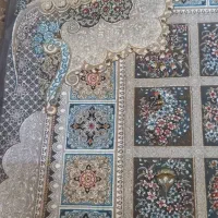 فرش ۹ متری ۷۰۰ شانه مه ترنج کد ۷۵۰ افشان رنگ سیلور