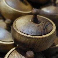 قندان های یک تکه با درب یک تکه بزرگ ظروف چوبی|ظروف سرو و پذیرایی|اصفهان, شاهزید|دیوار