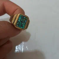 انگشتر جنس برنج سنگ فیروزه ی نیشابور نو