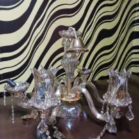 لوستر کریستالی ۶ شاخه شامپاینی