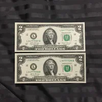 جفت اسکناس ۲دلاری
