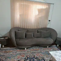 میز نهارخوری ۷نفره ومبل۶نفره همراه سه پاف|مبلمان خانگی و میز عسلی|اهواز, شهرک توسعه نیشکر|دیوار