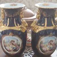 جفت گلدان چینی سورمه ای