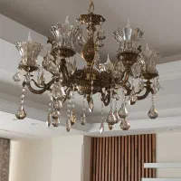 لوستر برنج 6شاخه|لوستر و چراغ آویز|ملایر, |دیوار