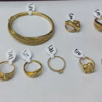 نیم ست طلا وانگشتر نقره