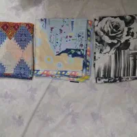 سری دوم روسری ساتن با یک روسری نخی(نارنجی آبی ۷۰۰)