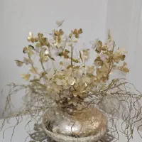 گل و گلدان شیشه ای تزئینی