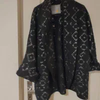 مانتو مشکی ژاکارد مجلسی