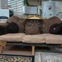 مبل ۷ نفری با نشمین وجلو مبلی عسلی|مبلمان خانگی و میز عسلی|فرخشهر, |دیوار