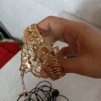 دستبند نگینی خوشگل انگشتر دار|بدلیجات|قنوات, |دیوار