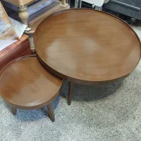 میز عسلی چوبی گرد لبه دار/میز /جلومبلی