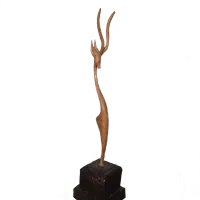 غزال، لک لک چوبی تزئینی|مجسمه، تندیس، ماکت|تهران, باغ فیض|دیوار