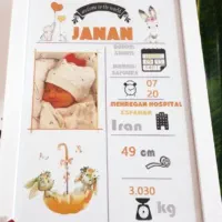 تابلو مشخصات نوزاد