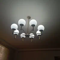 لوستر حبابی فلزی طلایی رنگ ثابت