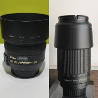 لنز ۵۰ میلیمتری f/1.4 نیکون و لنز ۳۰۰ـ۷۰ نیکون