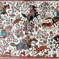 فرش دستباف تمام ابریشم قم ۴ متری عتیقه|فرش|تهران, هوانیروز|دیوار
