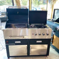 باربیکیو 120 سانت نما استیل 304 با پلوپز فر سرخ کن