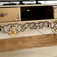 میز تلویزیون طلایی چوبی|میز تلویزیون|قم, آذر (نکویی)|دیوار