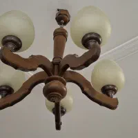 ۲عدد لوستر چوبی ۵شاخه همراه لامپ