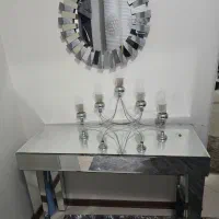ست کنسول آینه‌ای + آینه خورشیدی + شمعدان