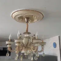 دو عدد لوستر  ۶ شاخه سنگی