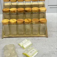 شیشه ادویه و حبوبات درب بامبو