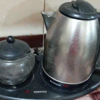 چای سازقوری استیل وقوری شیشه ای دوتیکه