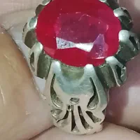 انگشتر نقره باسنگ یاقوت
