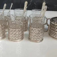 سرویس استکان و قندان و قاشق