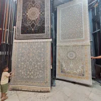 قالیچه ۴متری ۱۲۰۰ شانه زغالی سبز طوسی پتینه|فرش|مشهد, امیر|دیوار