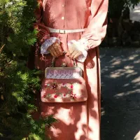 پیراهن کبریتی گلدوزی شده