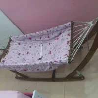 گهواره سنتی کاملآ نو استفاده نشده چوب راش|تخت و صندلی بچه|مسجد سلیمان, |دیوار