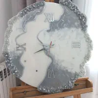 ساعت دیواری دفرمه رزینی توسی سفید