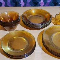 سرویس بلورعسلی ۳۶ پارچه کامل