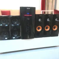 اسپیکر مارشال۶تیکه دمو رنگی با کابل aux متصل میشه