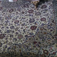 فرش ۱۲ متری دستباف کاشان کرم طرح لچک ترنج