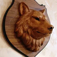 سردیس گرگ چوبی|مجسمه، تندیس، ماکت|مشهد, آزادشهر|دیوار